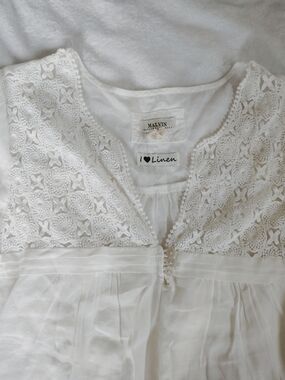 Malvin Linen I Love Linen Crochet Top, Women's, Coastal